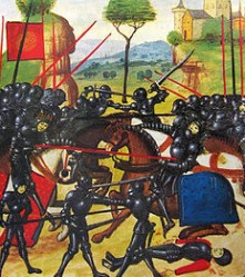15th century depiction of the Battle of Barnet from Wikipedia