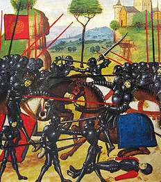 15th century depiction of the Battle of Barnet from Wikipedia